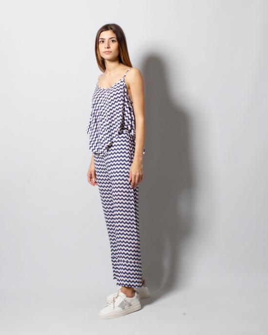  세미쿠튀르 민소매 티셔츠 S3SS50 ZG002 Bianco blu - SEMI-COUTURE