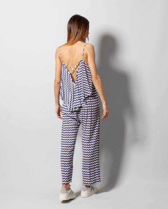  세미쿠튀르 민소매 티셔츠 S3SS50 ZG002 Bianco blu - SEMI-COUTURE