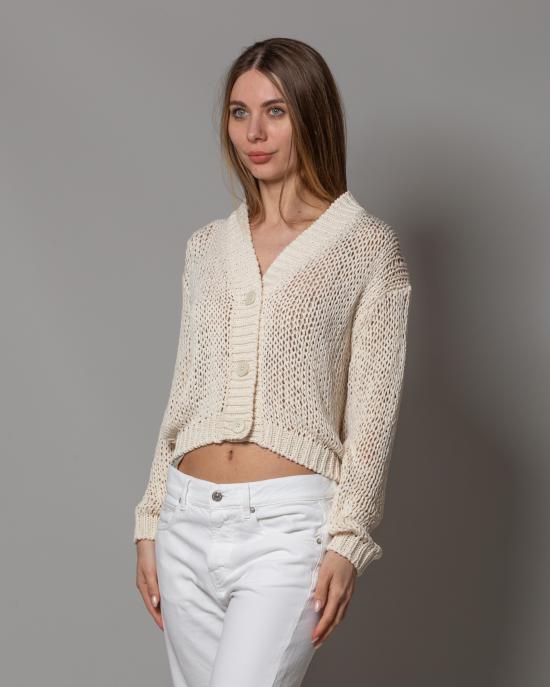 25SS 로베르토 콜리나 가디건 T41010 4102 Ecru - ROBERTO COLLINA