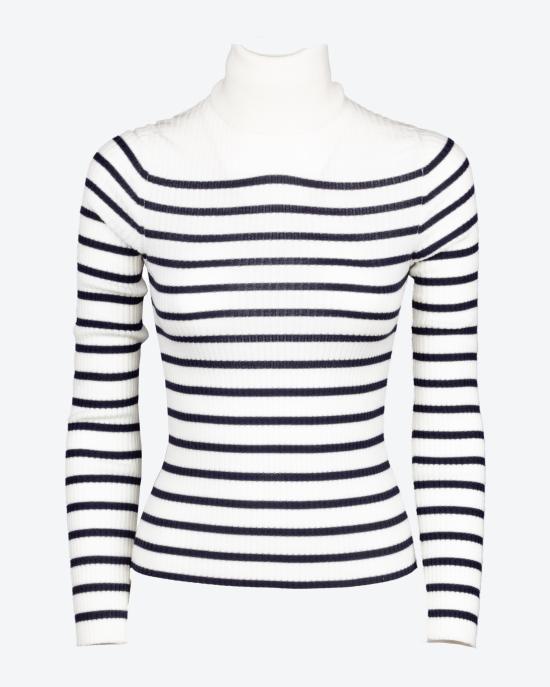  세미쿠튀르 터틀넥 Y3WA16 RG056 Bianco blu - SEMI-COUTURE