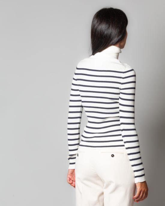  세미쿠튀르 터틀넥 Y3WA16 RG056 Bianco blu - SEMI-COUTURE