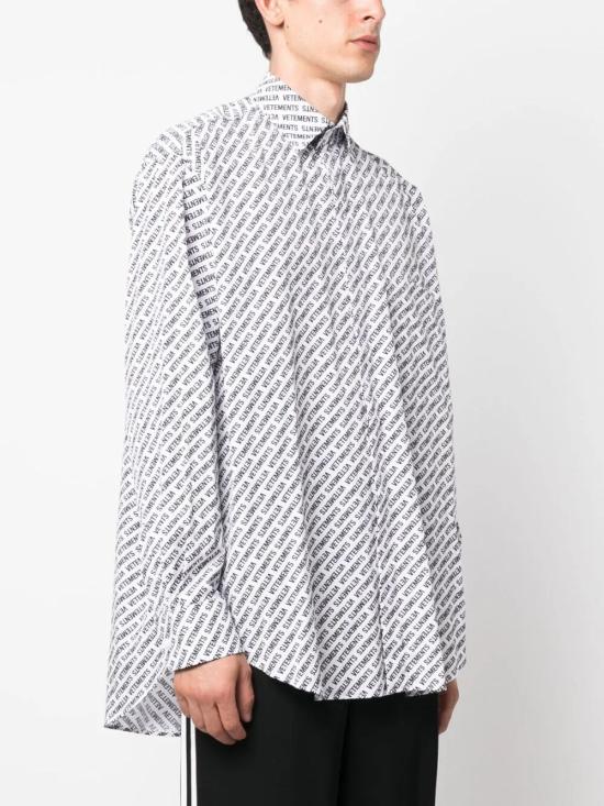  베트멍 긴팔 셔츠 UE54SH200W WHITE BLACK - VETEMENTS