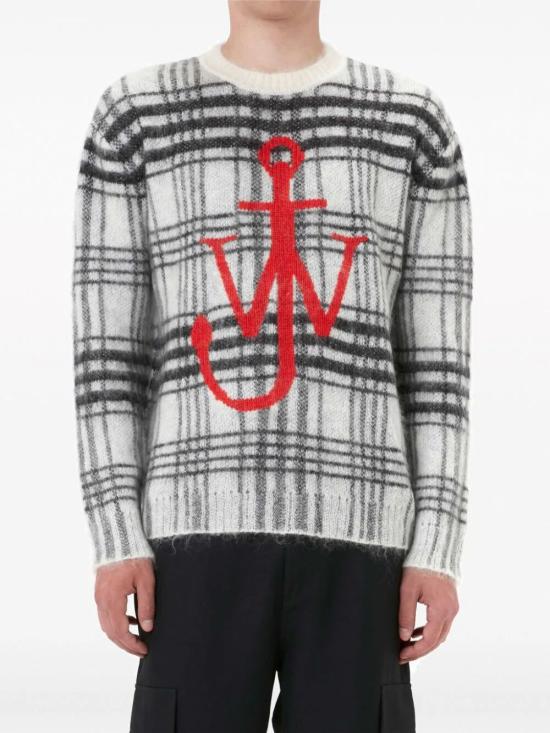  JW앤더슨 스웨터 KW0941YN0222 903 WHITE BLACK - JW ANDERSON