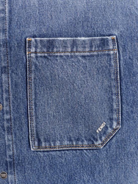 24FW 펜디 반팔 셔츠 FW1315AS02 F0RBB Blue - FENDI