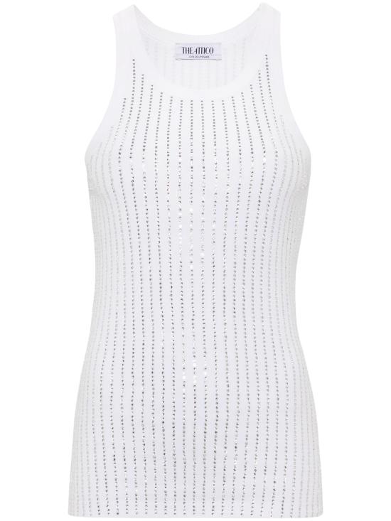  디 아티코 민소매 티셔츠 247WCT276J050R 480 WHITE CRYSTAL