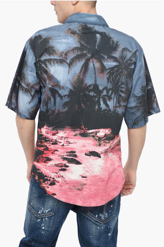  디스퀘어드2 반팔 셔츠 S74DM0704 S76485 001S Blu Rosa - DSQUARED2