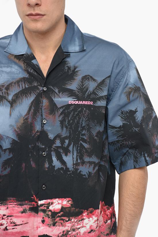  디스퀘어드2 반팔 셔츠 S74DM0704 S76485 001S Blu Rosa - DSQUARED2