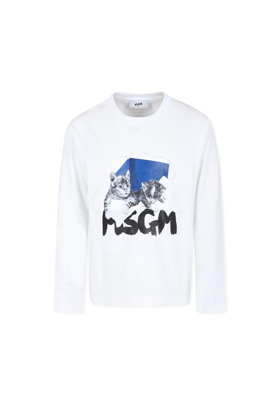 24FW [키즈] 엠에스지엠 티셔츠 F4MSJGTH223 001 WHITE