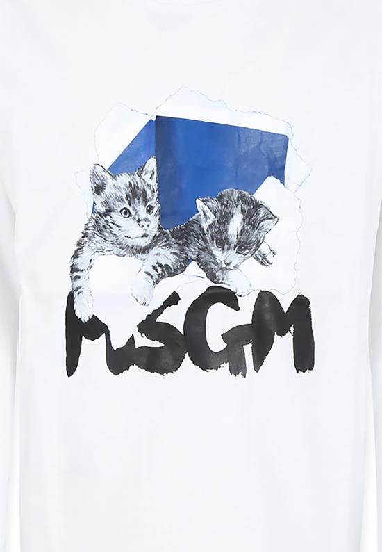24FW [키즈] 엠에스지엠 티셔츠 F4MSJGTH223 001 WHITE - MSGM