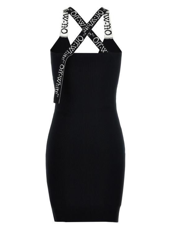 24FW 오프화이트 숏 원피스 OWHI022F24KNI00110011001 White Black - OFF WHITE