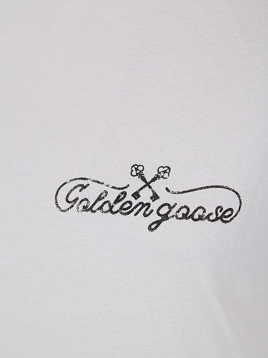 24FW 골든구스 반팔 티셔츠 GWP01220 P001625 11569 11569 HERITAGE WHITE BLACK - GOLDEN GOOSE