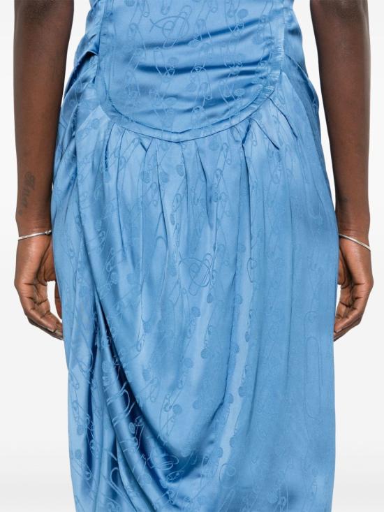 24FW 비비안웨스트우드 미디 원피스 1101031T W00WV K208 BLUE - VIVIENNE WESTWOOD