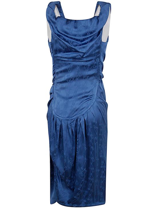 24FW 비비안웨스트우드 미디 원피스 1101031T W00WV K208 BLUE - VIVIENNE WESTWOOD