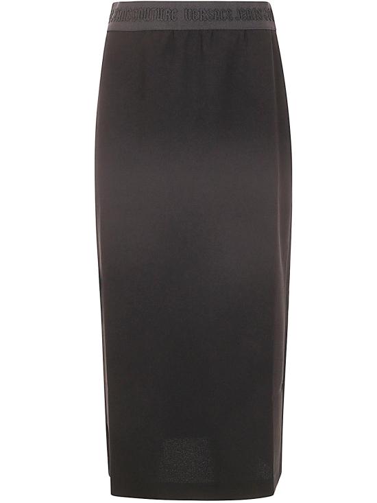 24FW 베르사체 롱 스커트 77 HAE806 N0230 899 BLACK - VERSACE