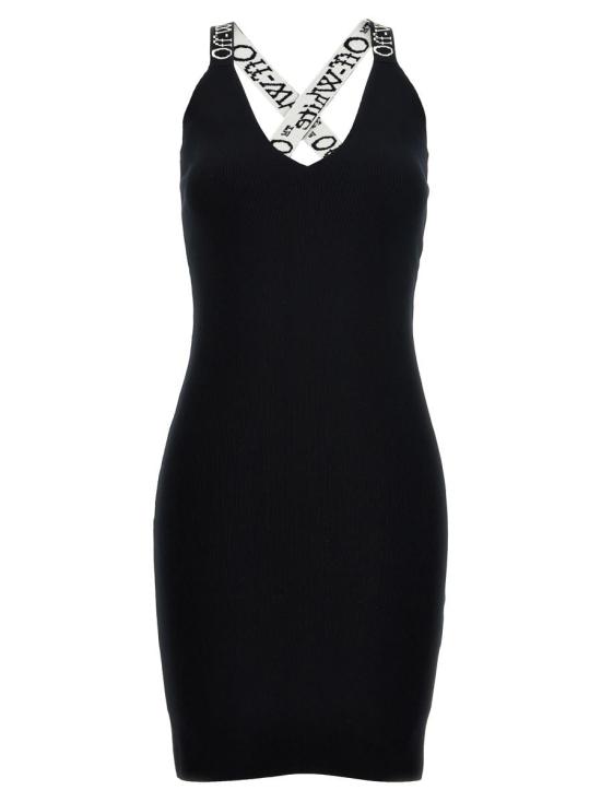 24FW 오프화이트 숏 원피스 OWHI022F24KNI00110011001 WHITE BLACK