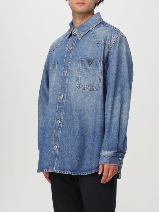 25FW 발렌티노 가라바니 데님 셔츠 5V3DB02XAA6 558 Denim - VALENTINO GARAVANI