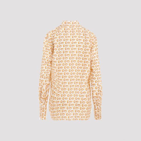  버버리 B 실크 셔츠 8090731 B9555 GOLD WHITE - BURBERRY