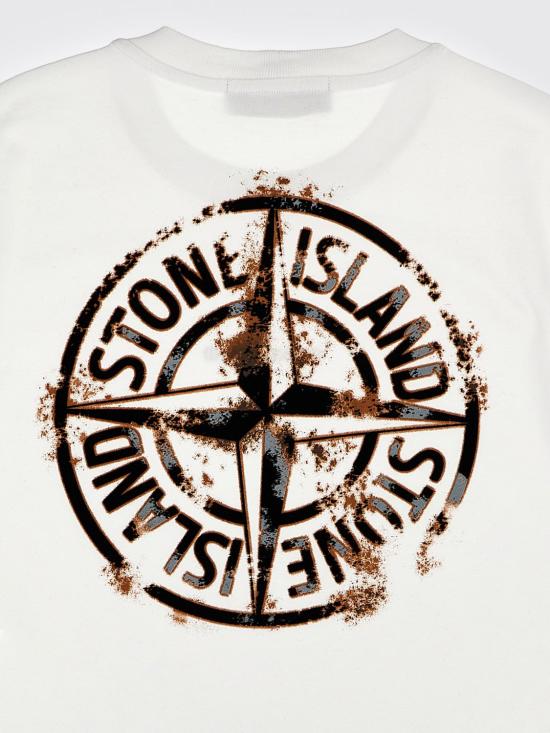 25FW [키즈] 스톤 아일랜드 티셔츠 811621057 V0001 White - STONE ISLAND