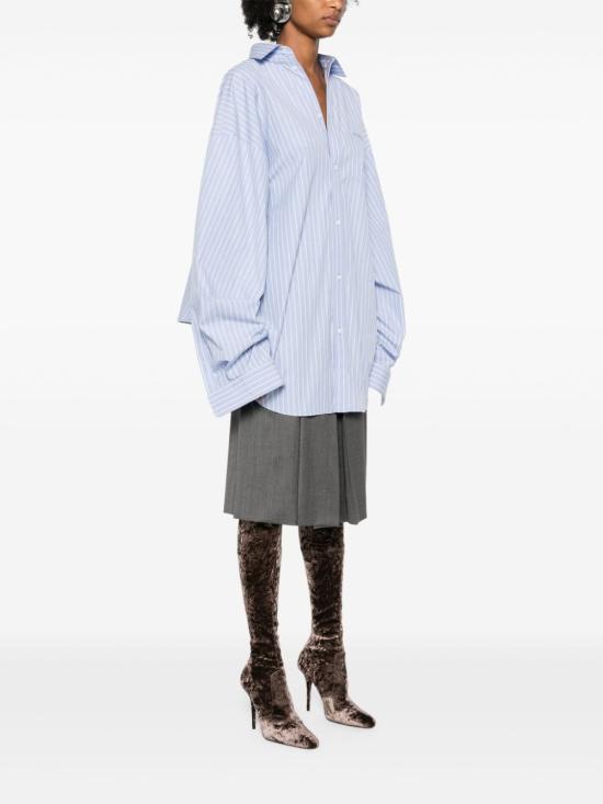 24FW 발렌시아가 셔츠 790945 TQM163965 Sky blue white - BALENCIAGA