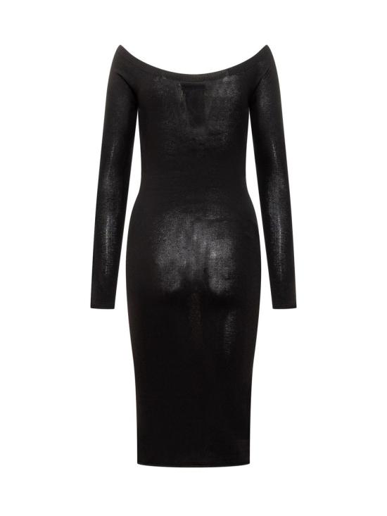 24FW 오프화이트 미디 원피스 OWHI055C99KNI001 1001 Black - OFF WHITE