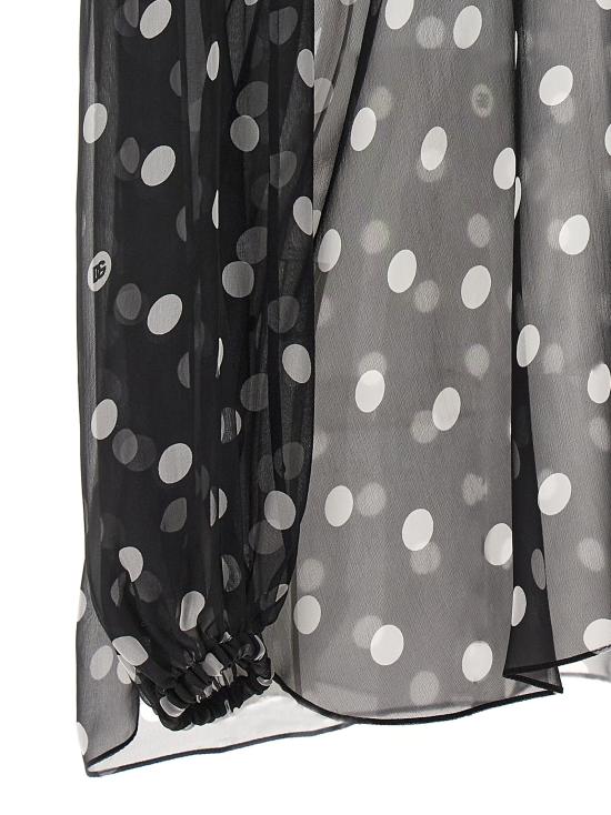 24FW 돌체앤가바나 블라우스 F778TTIS1VHHNZRW White Black - DOLCE & GABBANA
