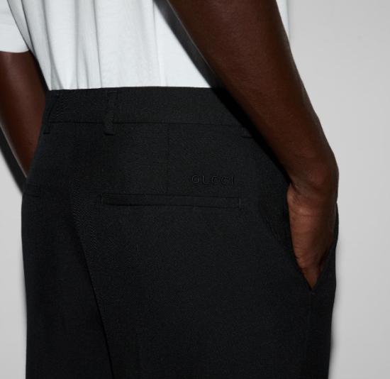  구찌 울 블렌드 트윌 트라우저 791156 ZAMII1000 Black - GUCCI