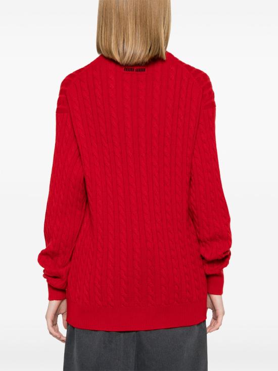 24FW 미우미우 스웨터 MML818S23213KX F0011 ROSSO - MIU MIU