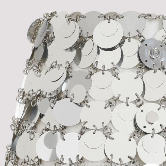  파코라반 숏 스커트 19EIJU010PS0133 P040 SILVER METALLIC - PACO RABANNE