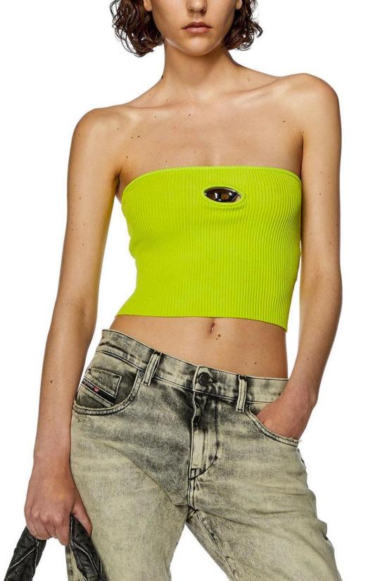  디젤 M 클라크스빌렉스 로고 플라크 튜브 탑 민소매 티셔츠 A13019 0DLAX5KB LIME - DIESEL