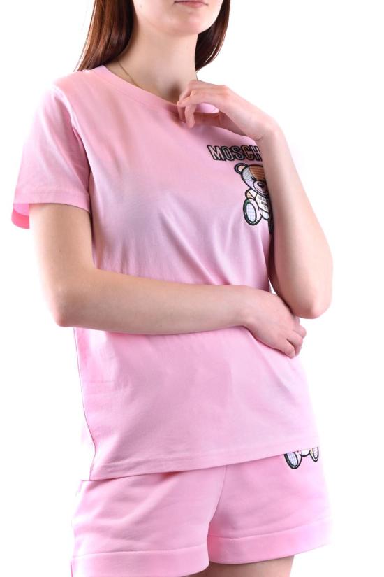  모스키노 반팔 티셔츠 V0706 4412224 PINK - MOSCHINO
