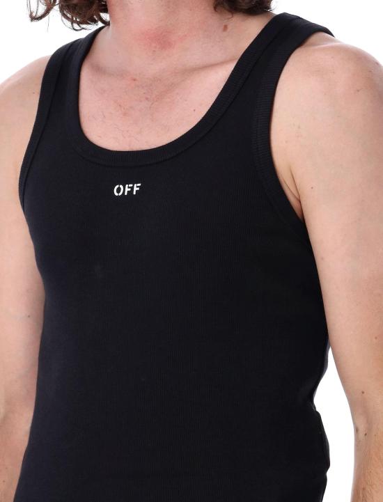 25SS 오프화이트 키즈 민소매 티셔츠 OMUY006C99JER001 1001 BLACK - OFF WHITE