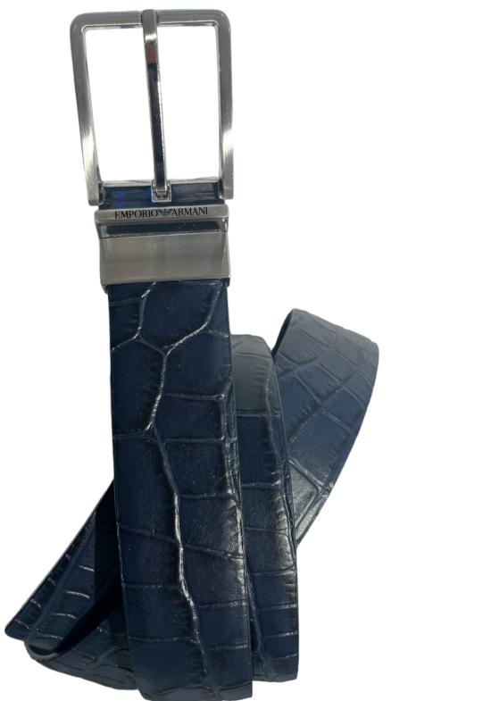  엠포리오 아르마니 가죽 벨트 Y4S658 YQ96E 80033 BLUE NAVY - EMPORIO ARMANI