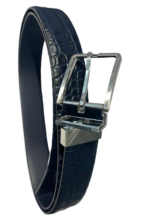  엠포리오 아르마니 가죽 벨트 Y4S658 YQ96E 80033 BLUE NAVY - EMPORIO ARMANI