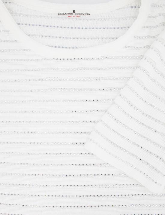  에르마노 설비노 반팔 티셔츠 D442L313CTEKK 10602 10602 SNOW WHITE OFF WHITE - ERMANNO SCERVINO