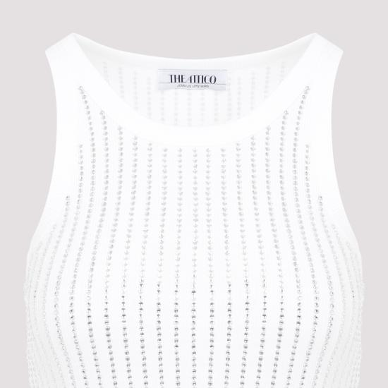 24FW 디 아티코 민소매 티셔츠 247WCT276 J050R 480 WHITE CRYSTAL - THE ATTICO