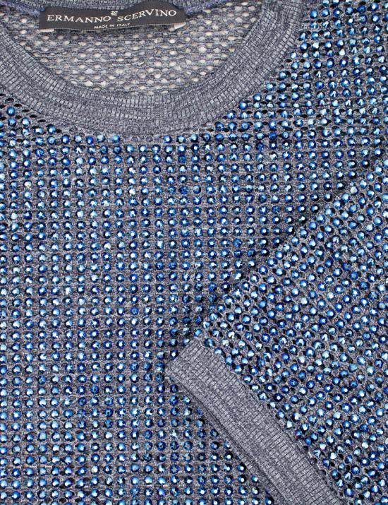  에르마노 설비노 반팔 티셔츠 D442L332FQO M4411 M4411 MELANGE DENIM SCURO - ERMANNO SCERVINO