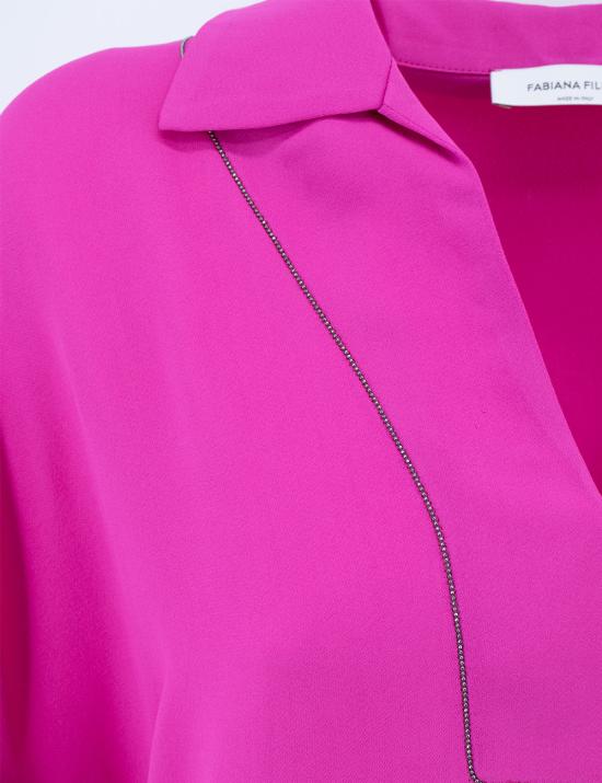 파비아나 필리피 폴로 티셔츠 TPD273W336D377 2178 2178 DARK PINK - FABIANA FILIPPI