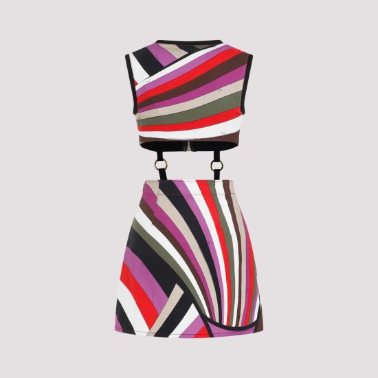  푸찌 숏 원피스 4HRG62 4H753 008 KHAKI FUXIA - PUCCI