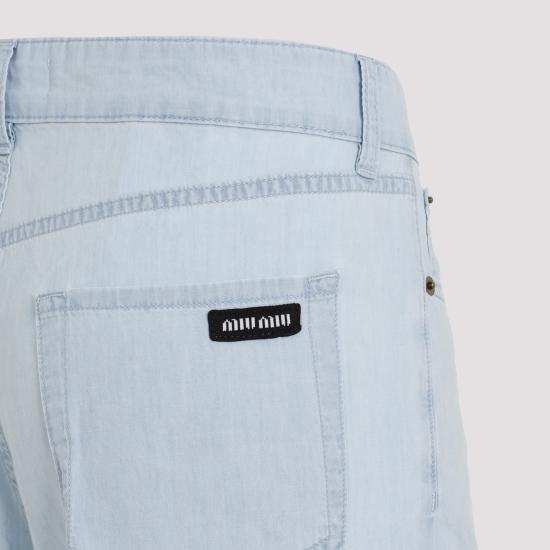 24FW 미우미우 데님 스트레이트 팬츠 GWP520SOOO 14UT F0076 CELESTE - MIU MIU