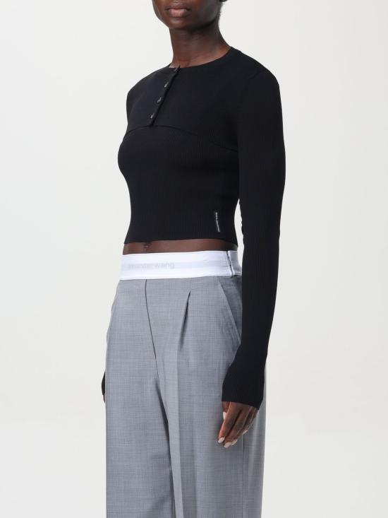 24FW 알렉산더 왕 스웨터 1KC3241060 001 Black - ALEXANDER WANG