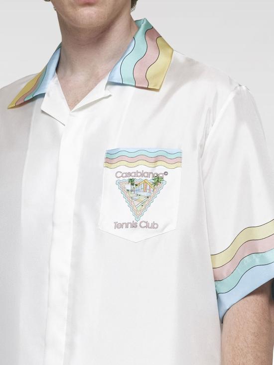 24FW 카사블랑카 반팔 셔츠 UMPF24SH003 02 White - CASABLANCA