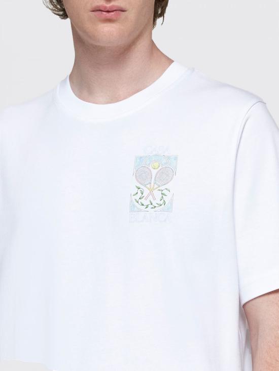 24FW 카사블랑카 반팔 티셔츠 MPF24JTS001 06 White - CASABLANCA