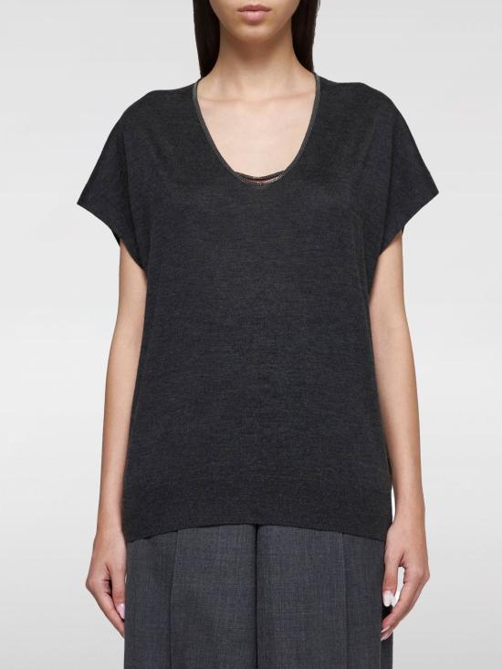 24FW 브루넬로 쿠치넬리 스웨터 M13835332P C055 Charcoal