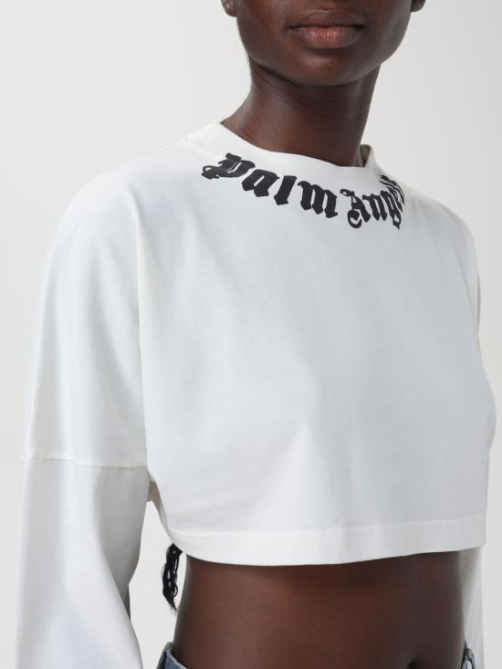 24FW 팜앤젤스 긴팔 티셔츠 PWAB023F24JER0010310 White - PALM ANGELS