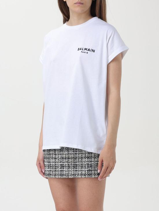 24FW 발망 반팔 티셔츠 DF1EF010BB01 GAB White - BALMAIN