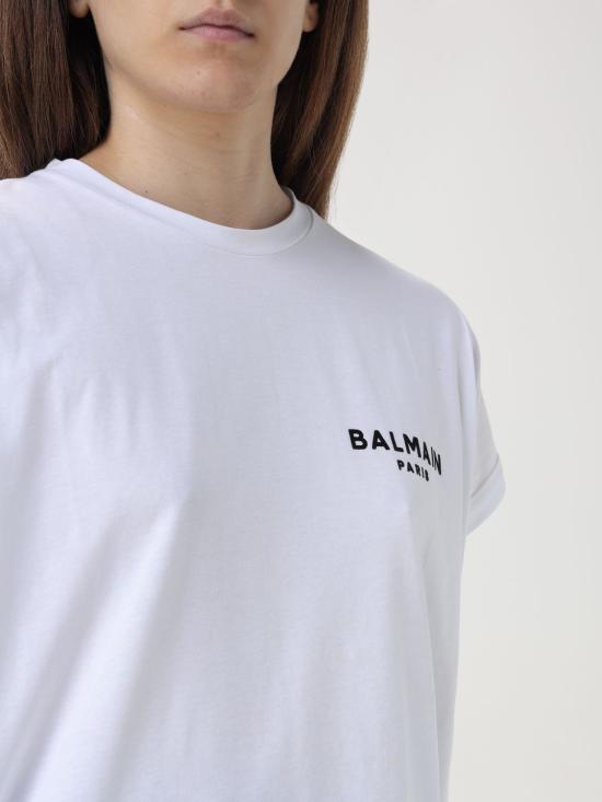 24FW 발망 반팔 티셔츠 DF1EF010BB01 GAB White - BALMAIN