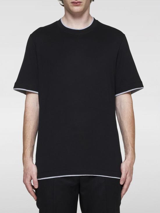 24FW 브루넬로 쿠치넬리 반팔 티셔츠 M0B137427 CGB88 Black