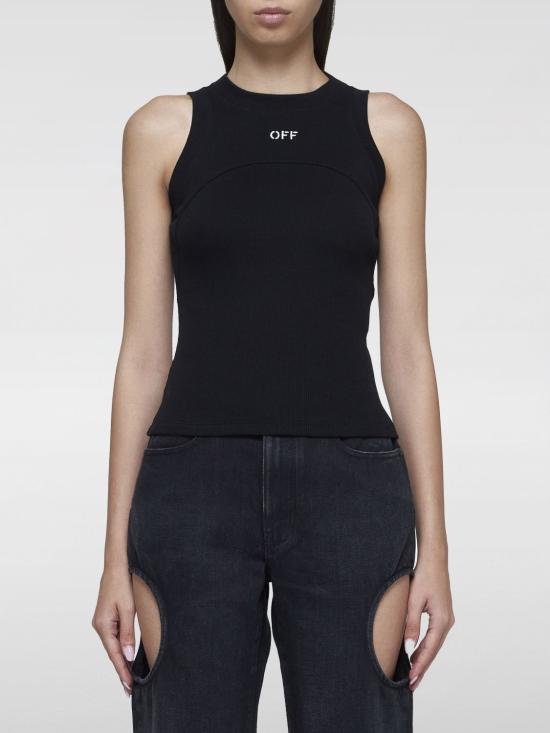 24FW 오프화이트 민소매 티셔츠 OWAD236C99JER0011001 Black