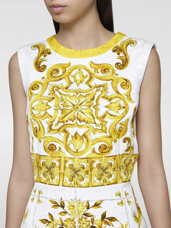 24FW 돌체앤가바나 숏 원피스 F68A8TFPTAH HG3TN Yellow - DOLCE & GABBANA