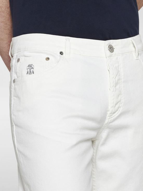 24FW 브루넬로 쿠치넬리 팬츠 M277PD3210 C7210 White - BRUNELLO CUCINELLI